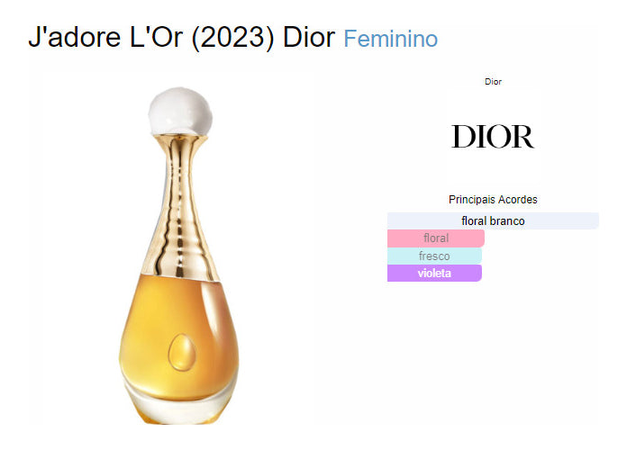 Decant J'adore L'or Dior Eau De Parfum